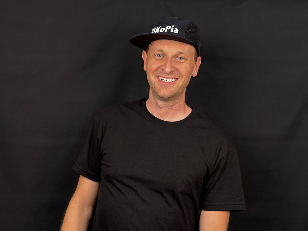 Paul Wearing BiKoPia Camper Hat Big Smile